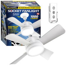 Bell + Howell 15.75 in Socket Ceiling Fan with LED Light - White for sale  Shipping to South Africa