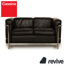 Cassina LC2 Leather Sofa Black Two Seater Le Corbusier Chrom na sprzedaż  Wysyłka do Poland