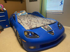 Blue Corvette Race Car Bed with Working Lights. Fits Twin Or Toddler mattress for sale  Arlington