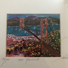 Arte emoldurada Eduardo Guzman San Francisco Golden Gate Bridge assinada 78/500, usado comprar usado  Enviando para Brazil