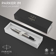 Caneta esferográfica PARKER IM aço inoxidável acabamento cromado ponta média tinta preta PRESENTE comprar usado  Enviando para Brazil