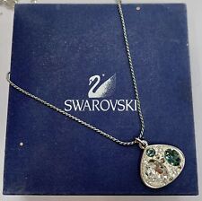Swarovski Silver Tone Elegant Blue/Green Crystal Pendant Necklace & Gift Box for sale  Shipping to South Africa