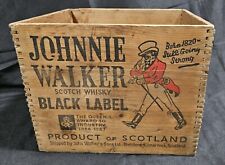 Johnnie Walker Black Label Scotch Whiskey Wooden Box Dove Tail Crate Rare, used for sale  Shipping to South Africa