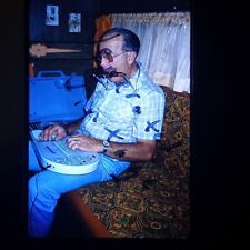 Suzuki OmniChord Musician with Harmonica Music Found 35mm Slide Photo OOAK, used for sale  Shipping to South Africa