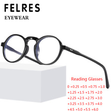 Gafas de lectura redondas azul con bloqueo de luz para hombres y mujeres lentes transparentes gafas clásicas segunda mano  Embacar hacia Mexico