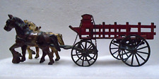 Original Kenton Cast Iron Toy Horse Drawn 2 Horse Wagon for sale  Shipping to South Africa