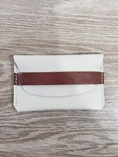 Bolsa billetera de cuero recuperado hecha a mano blanca y marrón segunda mano  Embacar hacia Argentina