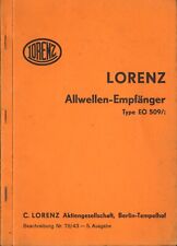 LORENZ ALLWELLEN-EMPFÄNGER EO 509/1 NUR DIE ORIGINAL ANLEITUNG   comprar usado  Enviando para Brazil