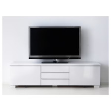 BESTA Burs 3 Shelves 2 Deep Large Drawers White High Gloss TV STANDS Up to 80" for sale  Shipping to South Africa