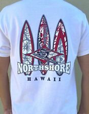 Camiseta de algodão branca masculina feminina prancha de surf vermelha Hawaiian Traditions North Shore comprar usado  Enviando para Brazil