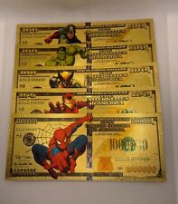 Billete de colección de los Vengadores de Marvel enchapado/enchapado en oro segunda mano  Embacar hacia Argentina