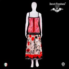 abito donna estivo griff alta moda sfilata rosso fiori paillette strass ricamato segunda mano  Embacar hacia Argentina