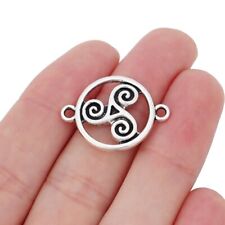 Used, 10pcs Antique Silver Tone Celtics Knot Triskelion Triple Spiral Connector Charms for sale  Shipping to South Africa
