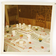 Foto de pastel de fiesta de cumpleaños de la década de 1970 de colección de color jalea cestas tazas D878 segunda mano  Embacar hacia Argentina