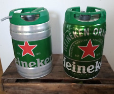2 Mini barriles vacíos de aluminio Heineken 5L litros hombre cueva coleccionables A55, usado segunda mano  Embacar hacia Argentina