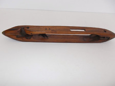 Antique Boat Shuttle Wooden Weaving Loom Tool Metal Tips 17” Great Decor, used for sale  Shipping to South Africa