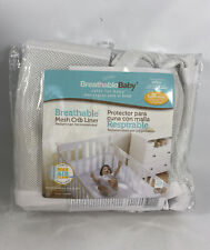BreathableBaby Portable Mesh Crib Liner, White, used for sale  Shipping to South Africa
