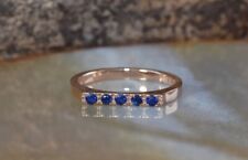 0.35 Ct Round Real Sapphire Engagement Wedding Eternity Band 14K Solid Rose Gold for sale  Shipping to South Africa