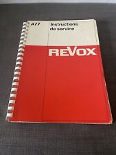 Instructions service revox d'occasion  Tarbes