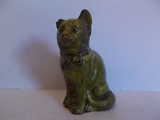 JONES BRIDGEND EWENNY POTTERY GREEN WELSH MOTTO CAT for sale  Shipping to South Africa