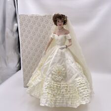 Franklin Mint Porcelain Doll Jacqueline Jackie Kennedy Bride Wedding Dress&Veil, used for sale  Shipping to Canada