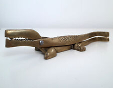 Vintage crocodile bronze carved nut nuts cracker, kitchen utensil tool crackers  for sale  Shipping to Canada