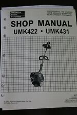 HONDA POWER EQUIPMENT TRIMMER BRUSH CUTTER UMK422 UMK431 SUPPLEMENT Shop Manual for sale  Vulcan