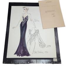 Original BOB MACKIE Hand Drawn Oscar Dress Sketch for Ed McMahon's Wife Victoria for sale  Shipping to South Africa