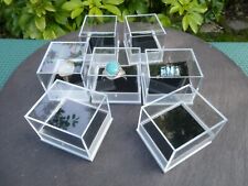 24 cajas de exhibición de anillos de joyería con tapa de plástico transparente almohadillas negras base blanca o negra segunda mano  Embacar hacia Mexico