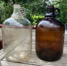 Lote de 2 jarras de vidrio vintage de un galón.  Duraglass. Jarras marrones y transparentes segunda mano  Embacar hacia Mexico