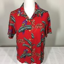 Camisa havaiana feminina Paradise Found pequena Magnum PI papagaios manga curta comprar usado  Enviando para Brazil