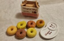 Sylvanian Families Doughnut Shop Store Spares Bundle 6 Donuts Box Plate Food for sale  Shipping to South Africa