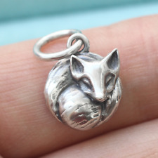 Used, Fox Sleep Pendant Charm In 925 Sterling Silver Nature Wild Animal Lover Unique for sale  Shipping to South Africa