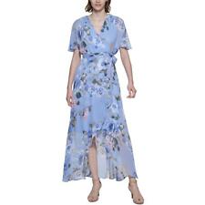 Vestido feminino Jessica Howard azul estampa floral envoltório alto-baixo pequeno 12P BHFO 2924 comprar usado  Enviando para Brazil