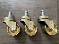 Lot of THREE Steinway Grand Brass Castors 2" Diameter / 1" Wheel (used) for sale  Shipping to South Africa