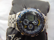 RARO RELÓGIO DE PULSO CRONÓGRAFO VINTAGE SS C300 CITIZEN NAVIHAWK BLUE ANGELS WORLDTIME comprar usado  Enviando para Brazil