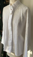 Yacco miaricard camisa blanca, 16/18 cuadrado, en capas, Plisado detalle, oculta, Fab, usado segunda mano  Embacar hacia Spain