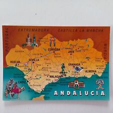 Postcard map andalucia for sale  LLANDINAM