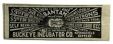 1900's 1903 Original Print Ad Bantam Buckeye Egg Incubator Springfield OH Ohio for sale  Shipping to United Kingdom