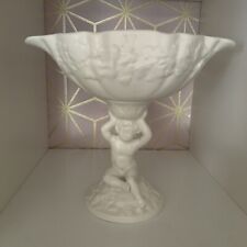 Vntge 1950's Satin glazed Whte SylvaC Pedastal Vase Planter with Cherub Stand for sale  Shipping to South Africa