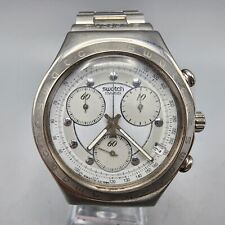 Relógio masculino Swatch Irony cronógrafo áspero e robusto 40 mm tom prata branco LEIA!!!, usado comprar usado  Enviando para Brazil