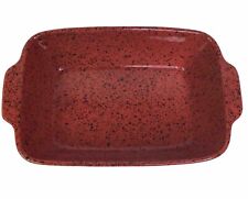 Caçarola de grés Cerutil prato vermelho salpicado alças retangulares PORTUGAL  comprar usado  Enviando para Brazil