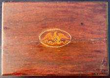 Antique Oak Wood Inlay Victorian Travel Writing Lap Desk with Key for sale  Shipping to South Africa