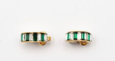 Nina Ricci boucle oreilles clips vintage metal doré cristal French clip earrings segunda mano  Embacar hacia Mexico