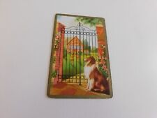 VINTAGE PLAYING  CARD LASSIE DOG AT GATE for sale  Shipping to South Africa