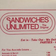 1980s sandwiches unlimited for sale  Cary