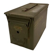 Green 50 Cal Army Ammo Storage Ammunition Surplus Tin Tool Box Metal Camping A/B for sale  WISBECH