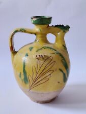 Vintage Ceramic Pitcher Jug/ Handmade pottery-barde, Macedonia-Yellow Stomna  for sale  Shipping to South Africa