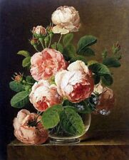 Art Oil painting Jan Frans van Dael - Still Life of Roses in a Glass vase  36" for sale  Shipping to South Africa