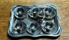 Used, Antique Sterling Silver Doll Furniture Tea Set for 6 Cups and saucers Tray Rare for sale  Shipping to South Africa